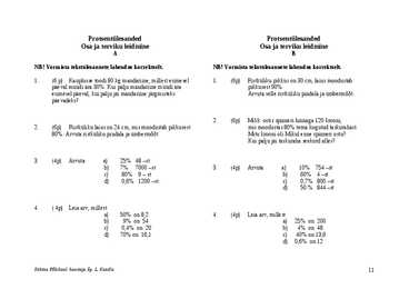 PROTSENT ÜLESANDED #11