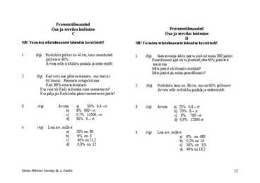 PROTSENT ÜLESANDED #12