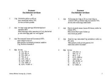 PROTSENT ÜLESANDED #7
