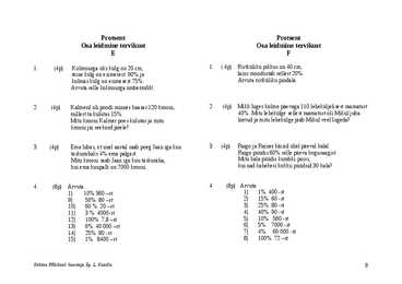 PROTSENT ÜLESANDED #9