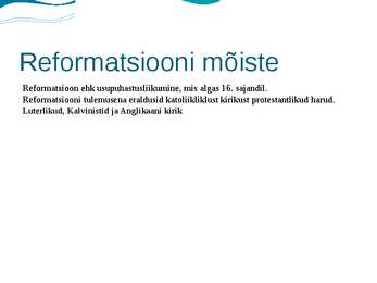 Reformatsioon Inglismaal #2