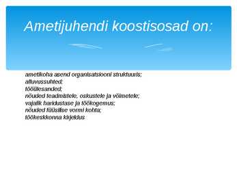 Ametijuhend #4