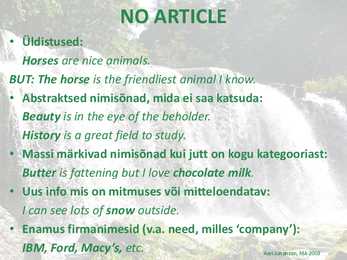 Inglise keele artiklite kasutamine #6