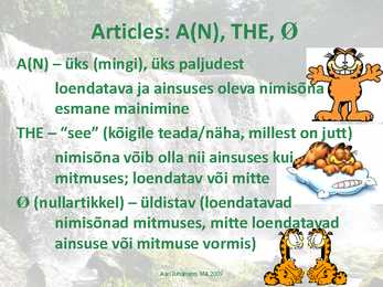 Inglise keele artiklite kasutamine