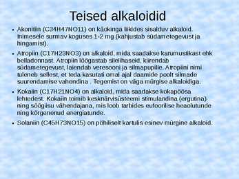 Alkaloidid #9