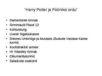 Harry Potter ja fööniksi ordu #6