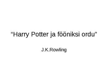 Harry Potter ja fööniksi ordu