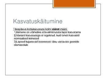 Kasvatuspõhimõtted #2