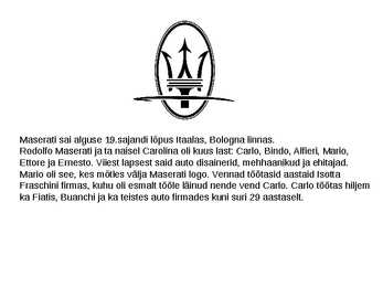 Maserati ajaloo kohta #2