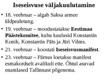Eesti iseseisvumine #14