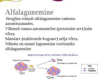 Alfalagunemine ja alfakiirgus #4