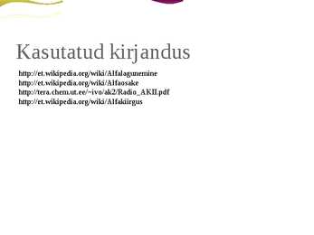 Alfalagunemine ja alfakiirgus #9