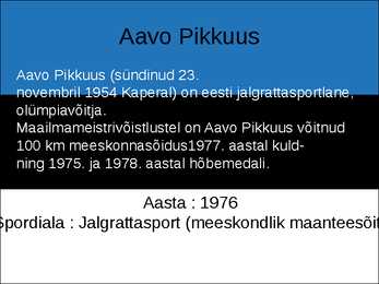 EESTI OLÜMPIAVÕITJAD #11