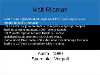 EESTI OLÜMPIAVÕITJAD #12