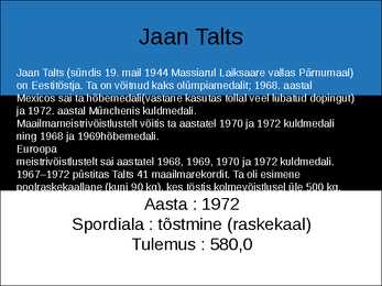 EESTI OLÜMPIAVÕITJAD #9