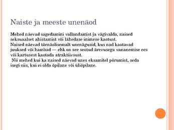 Unenäod powerpointi esitlus #7
