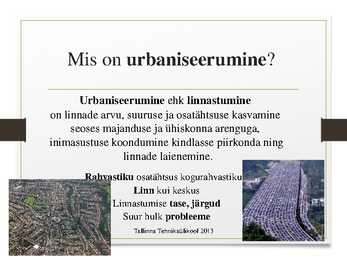 Urbaniseerumine ja sellega kaasnevad keskkonnaprobleemid #2