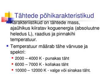 Tähtede tekkimine ja evolutsioon #2