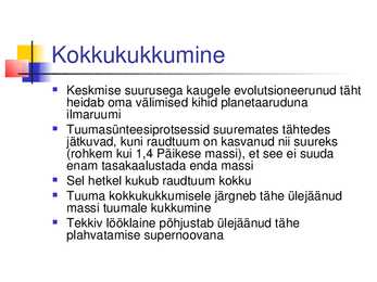 Tähtede tekkimine ja evolutsioon #12