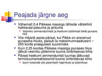 Tähtede tekkimine ja evolutsioon #8