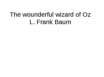 The wounderful wizard of Oz