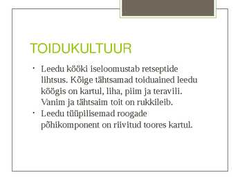 LEEDU KULTUUR #8
