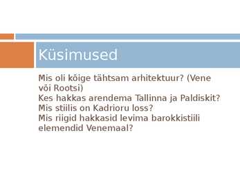 Barokkstiilis arhitektuur Eestis ja Venemaal #10