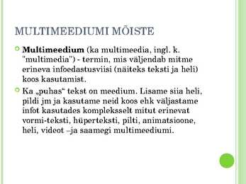 Multimeedia kasutamine õppetöös #2