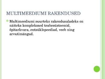 Multimeedia kasutamine õppetöös #3