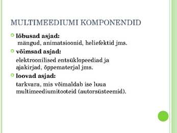 Multimeedia kasutamine õppetöös #5