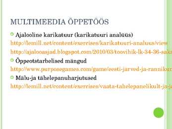 Multimeedia kasutamine õppetöös #8
