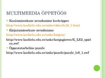 Multimeedia kasutamine õppetöös #9