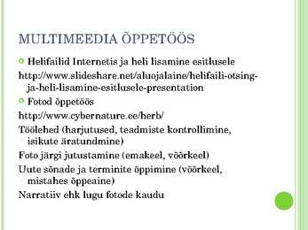 Multimeedia kasutamine õppetöös #10