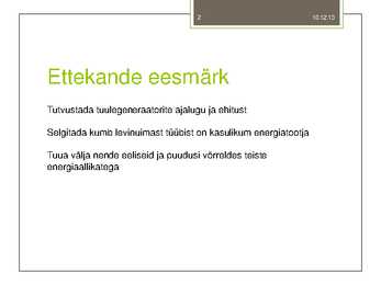 Tuulegeneraatorid #2