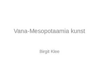 Vana-Mesopotaamia kunst