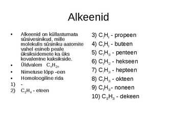 Orgaaniline keemia - Orgaaniline keemia #14