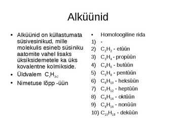 Orgaaniline keemia - Orgaaniline keemia #18