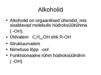 Orgaaniline keemia - Orgaaniline keemia #31