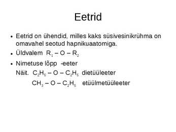 Orgaaniline keemia - Orgaaniline keemia #39