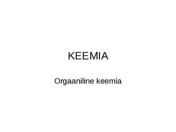 Orgaaniline keemia - Orgaaniline keemia