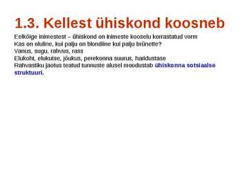 ÜHISKONNAÕPETUS #23