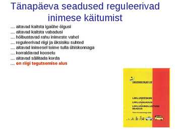 ÜHISKONNAÕPETUS #46
