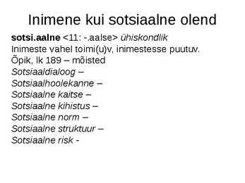 ÜHISKONNAÕPETUS #60