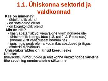 ÜHISKONNAÕPETUS #7