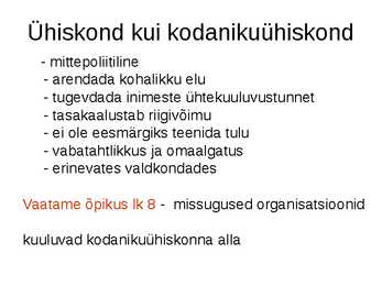 ÜHISKONNAÕPETUS #10