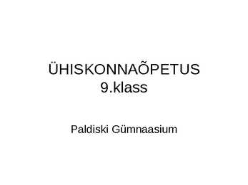 ÜHISKONNAÕPETUS