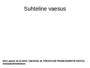 Vaesus Eestis #5