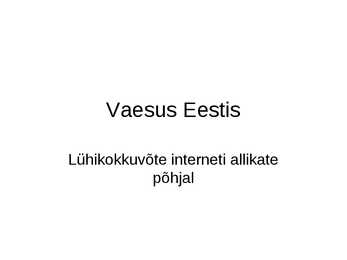Vaesus Eestis
