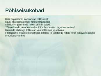 Rakuteooria põhiseisukohad #2