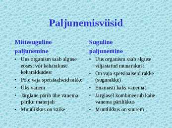 Paljunemine ja areng #5